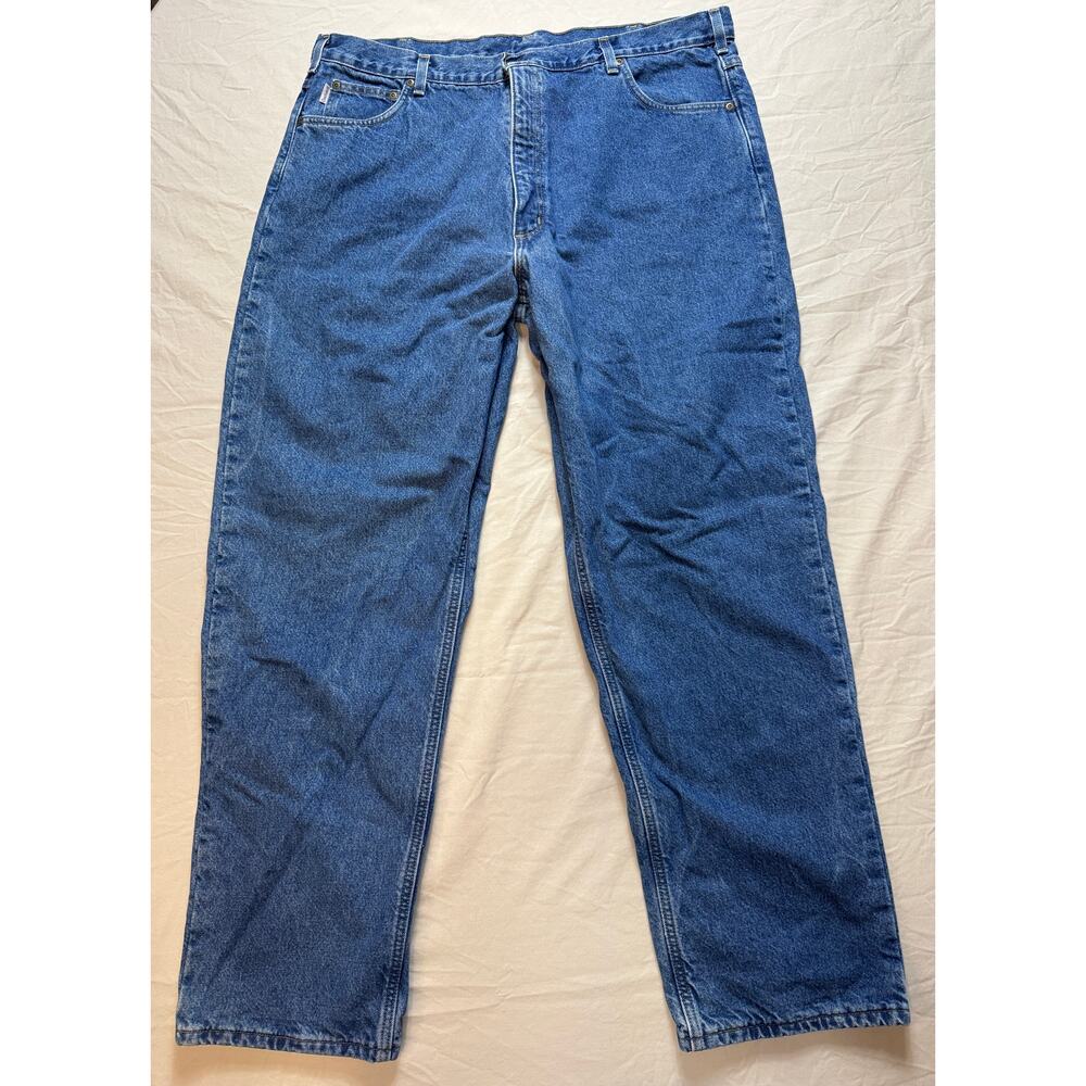 Carhartt Mens Lined Denim Jeans‎ Blue Original Fit 42x34